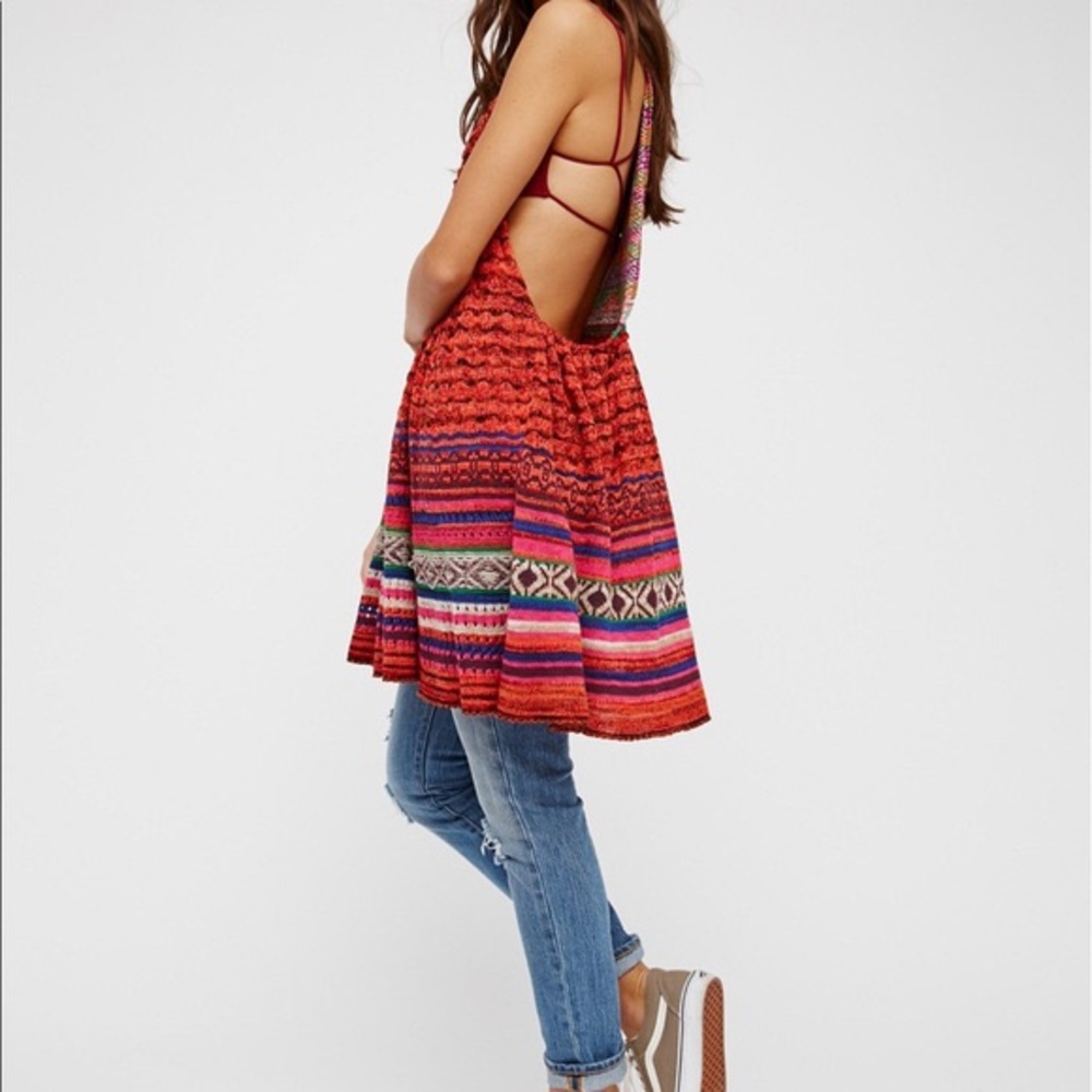 [ Free People ] Rare hearts crochet tunic